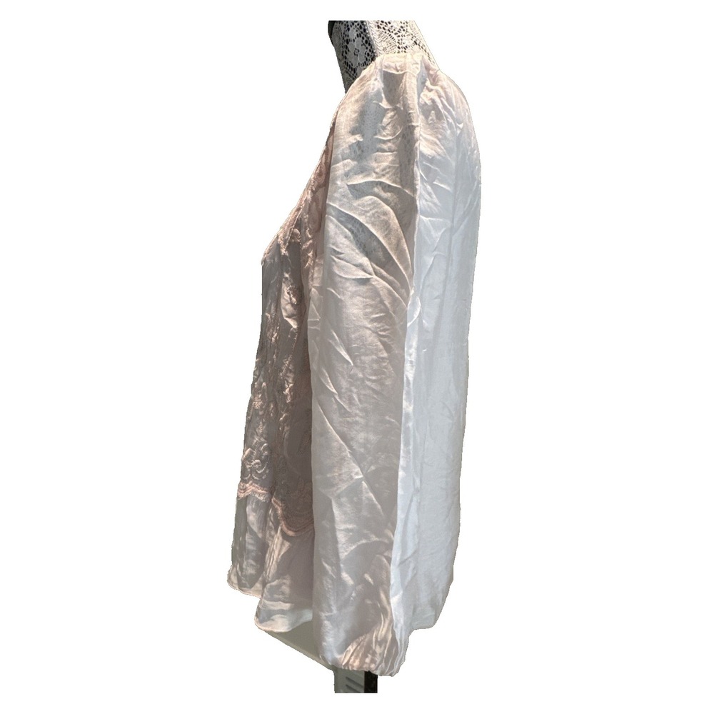 Elena Baldi Shirt Size S‎ Made In Italy Silk Cottagecore  peasant pink BOHO - Picture 2 of 13